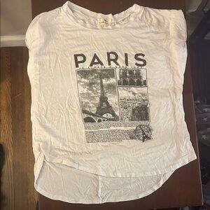 White Paris Graphic Women's Top